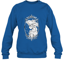 Disney Frozen Elsa Sketch Portrait Snowflakes Crewneck Sweatshirt Crewneck Sweatshirt - FordPhuMy