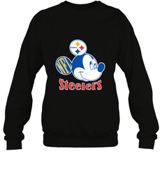 Nfl Pittsburgh Steelers Mickey Team Crewneck Sweatshirt