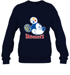 Nfl Pittsburgh Steelers Mickey Team Crewneck Sweatshirt