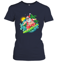 Christmas in July Santa Claus Hawaiian Surfing Gift Surf Women's T-Shirt