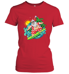 Christmas in July Santa Claus Hawaiian Surfing Gift Surf Women's T-Shirt Women's T-Shirt - FordPhuMy