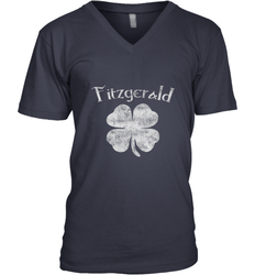 Vintage Fitzgerald Irish Shamrock St Patty's Day Men's V-Neck
