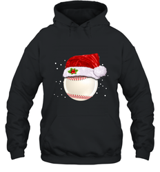 Baseball Ball Christmas Santa Hat Xmas Sport Funny Snow Hooded Sweatshirt