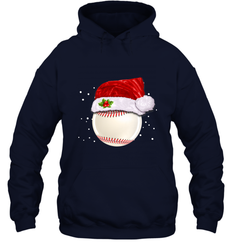Baseball Ball Christmas Santa Hat Xmas Sport Funny Snow Hooded Sweatshirt