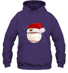 Baseball Ball Christmas Santa Hat Xmas Sport Funny Snow Hooded Sweatshirt Hooded Sweatshirt - FordPhuMy