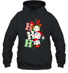 HO HO HO Baseball Santa Hat Christmas Hooded Sweatshirt