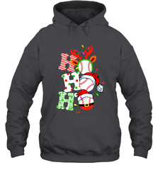 HO HO HO Baseball Santa Hat Christmas Hooded Sweatshirt Hooded Sweatshirt - FordPhuMy