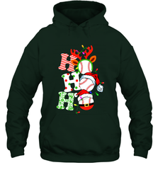 HO HO HO Baseball Santa Hat Christmas Hooded Sweatshirt Hooded Sweatshirt - FordPhuMy