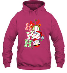 HO HO HO Baseball Santa Hat Christmas Hooded Sweatshirt Hooded Sweatshirt - FordPhuMy