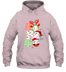 HO HO HO Baseball Santa Hat Christmas Hooded Sweatshirt Hooded Sweatshirt - FordPhuMy