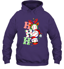 HO HO HO Baseball Santa Hat Christmas Hooded Sweatshirt Hooded Sweatshirt - FordPhuMy