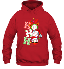 HO HO HO Baseball Santa Hat Christmas Hooded Sweatshirt Hooded Sweatshirt - FordPhuMy