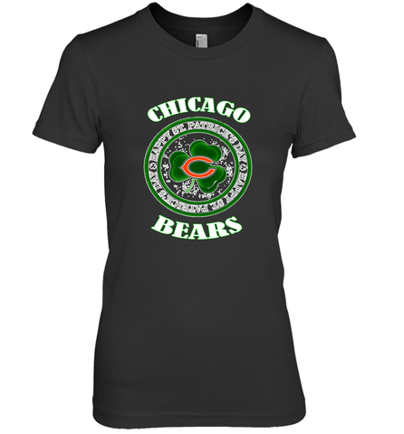 NFL Chicagi Bears Logo Happy St Patrick's Day Women's Premium T-Shirt Women's Premium T-Shirt / Black / XS Women's Premium T-Shirt - FordPhuMy