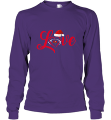 NFL Tampa Bay Buccaneers Logo Christmas Santa Hat Love Heart Football Team Long Sleeve T-Shirt Long Sleeve T-Shirt - FordPhuMy