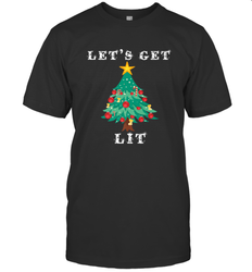 Let's Get Lit Adult ChristmasToo Lit To Quit Men's T-Shirt