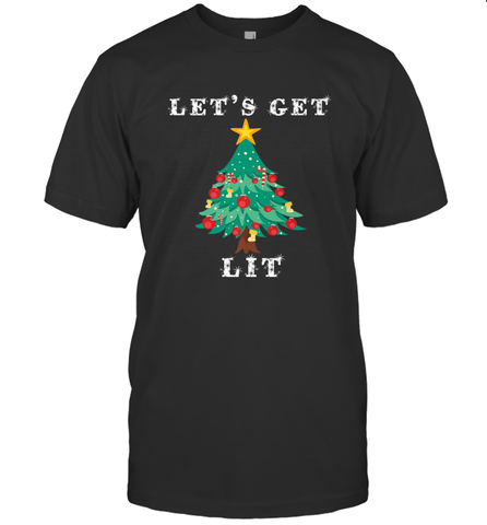 Let's Get Lit Adult ChristmasToo Lit To Quit Men's T-Shirt Men's T-Shirt / Black / S Men's T-Shirt - FordPhuMy