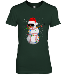 Dabbing Snowman Baseball Christmas Lights Pajama Tee Women's Premium T-Shirt Women's Premium T-Shirt - FordPhuMy