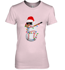 Dabbing Snowman Baseball Christmas Lights Pajama Tee Women's Premium T-Shirt Women's Premium T-Shirt - FordPhuMy