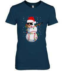 Dabbing Snowman Baseball Christmas Lights Pajama Tee Women's Premium T-Shirt Women's Premium T-Shirt - FordPhuMy