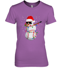 Dabbing Snowman Baseball Christmas Lights Pajama Tee Women's Premium T-Shirt Women's Premium T-Shirt - FordPhuMy