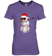 Dabbing Snowman Baseball Christmas Lights Pajama Tee Women's Premium T-Shirt Women's Premium T-Shirt - FordPhuMy