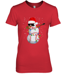 Dabbing Snowman Baseball Christmas Lights Pajama Tee Women's Premium T-Shirt Women's Premium T-Shirt - FordPhuMy