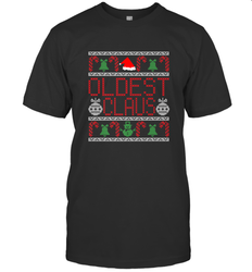 Oldest Claus Santa Hat Christmas Gift Matching Family Ugly Men's T-Shirt