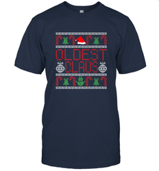Oldest Claus Santa Hat Christmas Gift Matching Family Ugly Men's T-Shirt