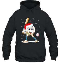 Christmas Baseball Santa Xmas Gift Lover Hooded Sweatshirt