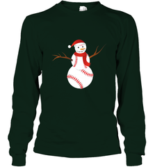 Snowman Baseball Christmas Long Sleeve T-Shirt Long Sleeve T-Shirt - FordPhuMy