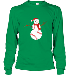 Snowman Baseball Christmas Long Sleeve T-Shirt Long Sleeve T-Shirt - FordPhuMy
