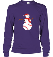 Snowman Baseball Christmas Long Sleeve T-Shirt Long Sleeve T-Shirt - FordPhuMy