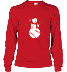 Snowman Baseball Christmas Long Sleeve T-Shirt Long Sleeve T-Shirt - FordPhuMy