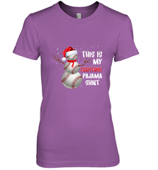 Baseball Snowman Christmas This is my Christmas Pajama Women's Premium T-Shirt Women's Premium T-Shirt - FordPhuMy