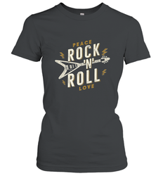 Peace Rock and Roll Love Music Guitar Retro Hippie Women's T-Shirt