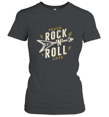 Peace Rock and Roll Love Music Guitar Retro Hippie Women's T-Shirt Women's T-Shirt - FordPhuMy