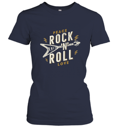 Peace Rock and Roll Love Music Guitar Retro Hippie Women's T-Shirt