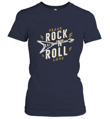 Peace Rock and Roll Love Music Guitar Retro Hippie Women's T-Shirt Women's T-Shirt - FordPhuMy