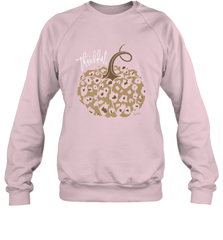 Mens Womens Thankful Pumpkin Fall Leopard Print Crewneck Sweatshirt Crewneck Sweatshirt - FordPhuMy