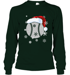 Baseball Ball Christmas Santa Hat Snowflakes Gift  Baseball Long Sleeve T-Shirt Long Sleeve T-Shirt - FordPhuMy