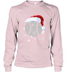 Baseball Ball Christmas Santa Hat Snowflakes Gift  Baseball Long Sleeve T-Shirt Long Sleeve T-Shirt - FordPhuMy
