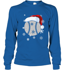 Baseball Ball Christmas Santa Hat Snowflakes Gift  Baseball Long Sleeve T-Shirt Long Sleeve T-Shirt - FordPhuMy