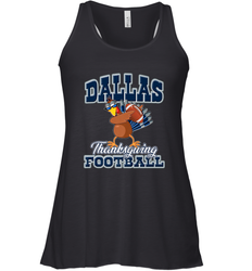 Dallas Thanksgiving Day Funny Turkey Playing Texas Football Premium T Shirt Women's Racerback Tank