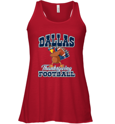 Dallas Thanksgiving Day Funny Turkey Playing Texas Football Premium T Shirt Women's Racerback Tank