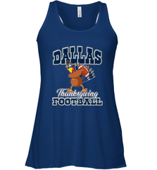 Dallas Thanksgiving Day Funny Turkey Playing Texas Football Premium T Shirt Women's Racerback Tank Women's Racerback Tank - FordPhuMy