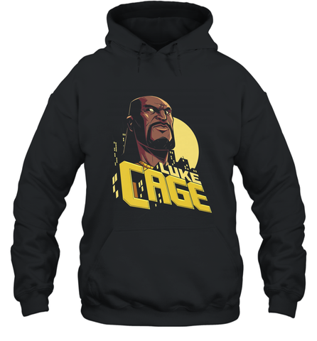 Marvel The Defenders Luke Cage Profile Hooded Sweatshirt Hooded Sweatshirt / Black / S Hooded Sweatshirt - FordPhuMy