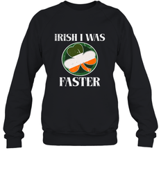 Irish I Was Faster Funny Running St Patricks Day Crewneck Sweatshirt