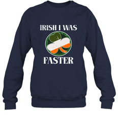 Irish I Was Faster Funny Running St Patricks Day Crewneck Sweatshirt