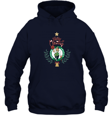 NBA Boston Celtics Logo merry Christmas gilf Hooded Sweatshirt Hooded Sweatshirt - FordPhuMy