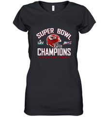 NFL super bowl Kansas City Chiefs Logo Helmet champions Women's V-Neck T-Shirt Women's V-Neck T-Shirt - FordPhuMy